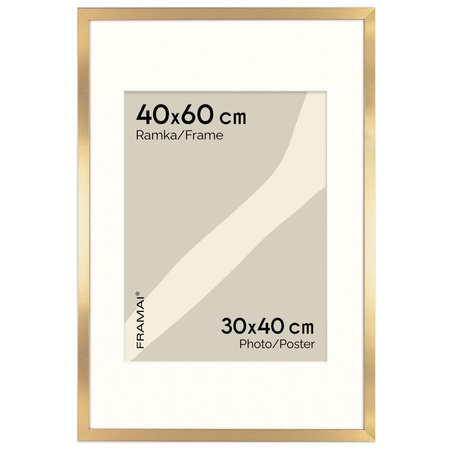 Złota ramka na zdjęcia HEN PASS Z 40x60 cm z passe partout (30x40 cm)