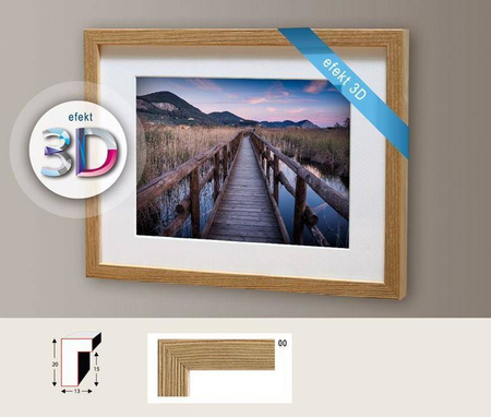 Naturalna ramka przestrzenna Efekt 3D 30x30 cm (20x20 cm)