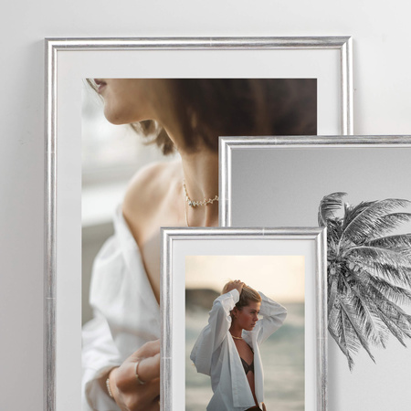 Srebrna ramka drewniana na zdjęcia EKO S2 40x50 cm