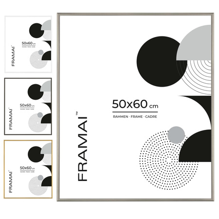 Srebrna ramka aluminiowa QAL 50x60 cm