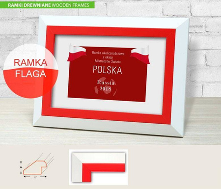 Ramka drewniana na zdjęcia FLAGA 13x18 cm
