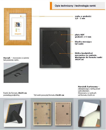 Ramka drewniana na zdjęcia DRL W 0 13x18 cm