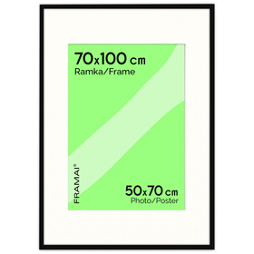 Czarna ramka na zdjęcia HEN PASS 2 70x100 cm z passe partout 70x100 (50x70)