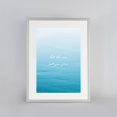 Pakiet 5 szt. srebrnych ramek drewnianych na zdjęcia PINIA S 30x40 cm