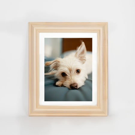 Ramka drewniana beżowa z przetarciami DRZG P 01 - 24x30 cm