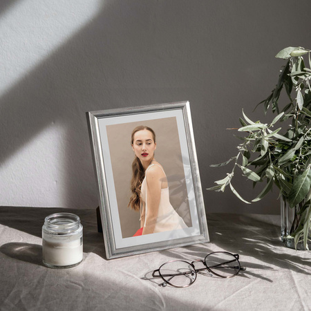 Srebrna ramka drewniana na zdjęcia EKO S2 40x50 cm