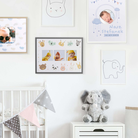 Ramka do pokoju dziecięcego 30x40 cm z kolorowym passe partout