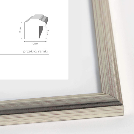 Srebrna ramka drewniana na zdjęcia DRWA FS 21x30 cm