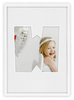Ramka na zdjęcia LITERKA "W" 21x30 cm biała z białym passe partout