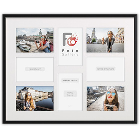 Duża ramka na wiele zdjęć czarna 40x50 cm A - 8 zdjęć
