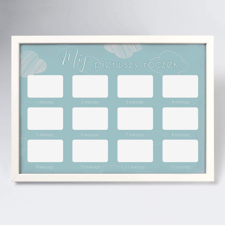 Ramka na zdjęcia MÓJ PIERWSZY ROCZEK - CHŁOPIEC 21x30 cm z passe partout