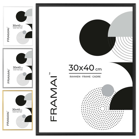 Czarna ramka aluminiowa QAL 30x40 cm
