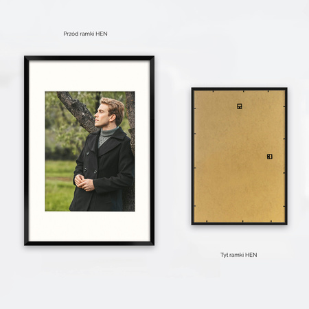 Czarna ramka na zdjęcia HEN PASS 2 40x60 cm z passe partout 40x60 (30x40)