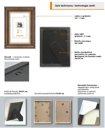 Ramka drewniana na zdjęcia DRL F 3 50x70 cm