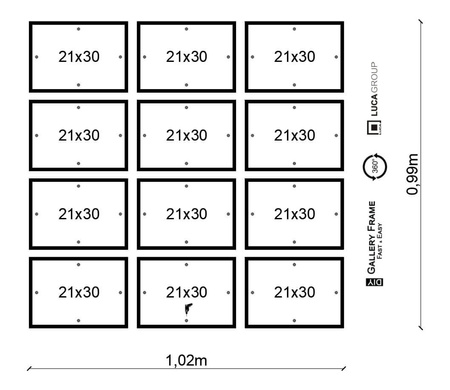 Zestaw ramek PINIA 2 GF0021 - galeria ramek na 12 zdjęć