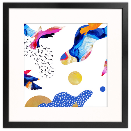 Czarna ramka na zdjęcia HEN PASS 2 40x40 cm z passe partout 40x40 (30x30)