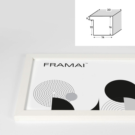 Biała ramka na zdjęcia HEN 1 50x50 cm