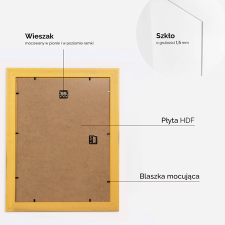 Ramka drewniana złota na zdjęcia DRZG M Z 30x40 cm