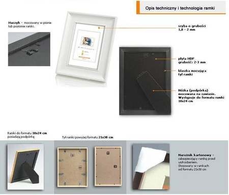 Ramka drewniana na zdjęcia DRZG D 1 18x24 cm