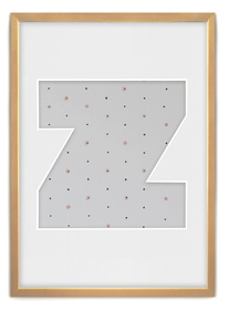 Ramka na zdjęcia LITERKA "Z" 21x30 cm jasne drewno z białym passe partout
