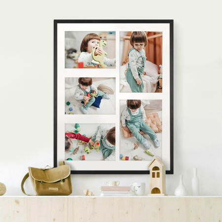 Foto Galeria 40x50 cm czarna Ramka na 5 zdjęć 13x18 cm 15x21 cm z Passe Partout