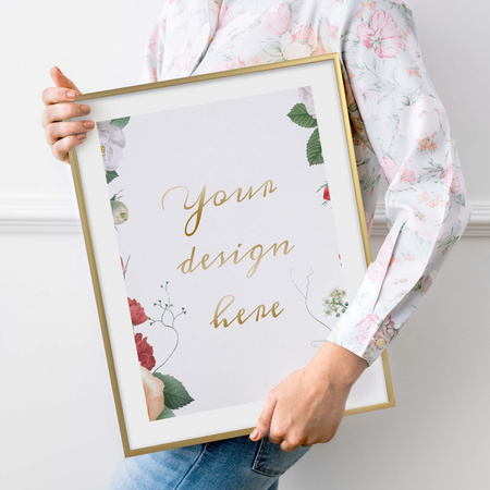 Złota ramka aluminiowa QAL 50x60 cm