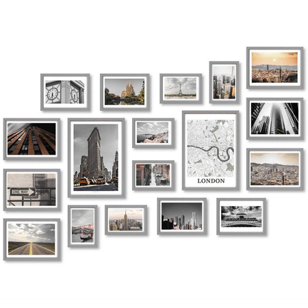 Zestaw szarych ramek galeria Pinia 05 GF0006