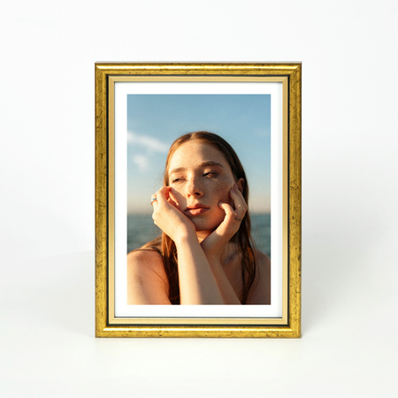 Ramka drewniana złota na zdjęcia DRI CL Z 15X21 cm