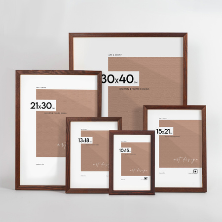 Brązowa ramka drewniana PINIA 3 13x18 cm