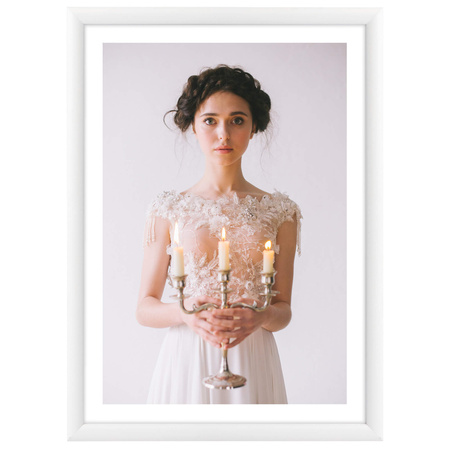 Biała ramka drewniana na zdjęcia EKO 1 18x24 cm