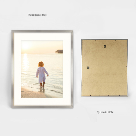 Srebrna ramka na zdjęcia HEN PASS S 40x50 cm z passe partout (30x40 cm)