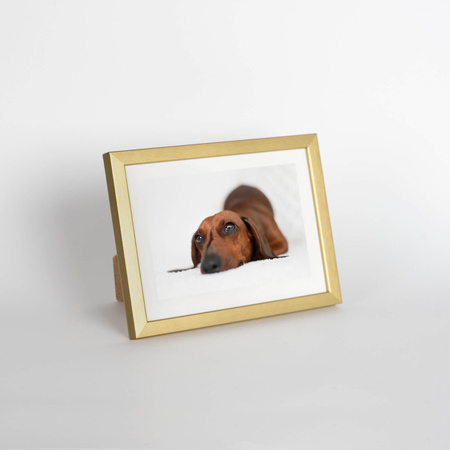 Złota ramka drewniana na zdjęcia PINIA Z 13x18 cm