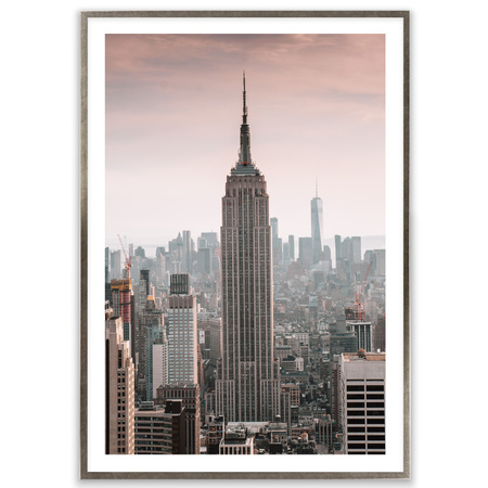 Ramka na zdjęcia drewniana UNO S Srebrna 50x70 cm