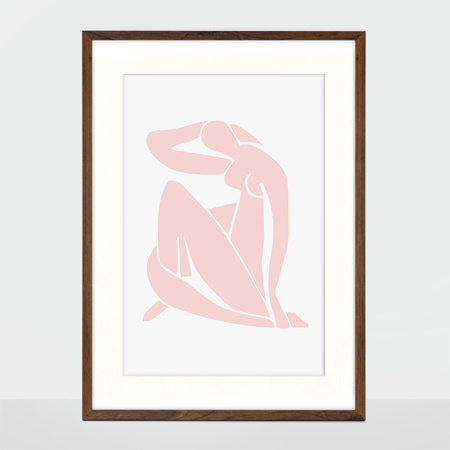 Brązowa ramka na zdjęcia HEN PASS 4 50x70 cm z passe partout (40x60 cm)