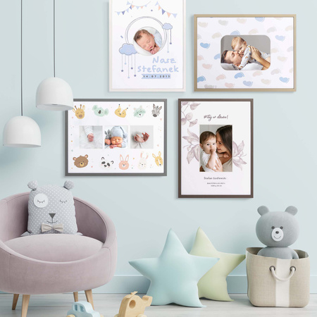 Personalizowana Ramka dla Dzieci 30x40 cm biała z passe partout