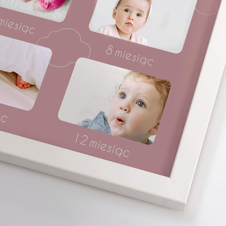 Ramka na zdjęcia MÓJ PIERWSZY ROCZEK - DZIEWCZYNKA 21x30 cm z passe partout