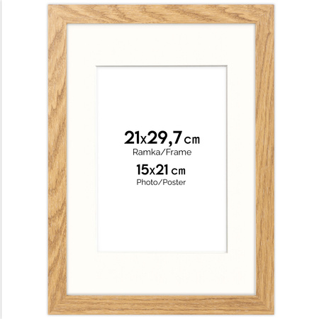 Brązowa ramka na zdjęcia HEN PASS 01 21x29,7 cm z passe partout (15x21)