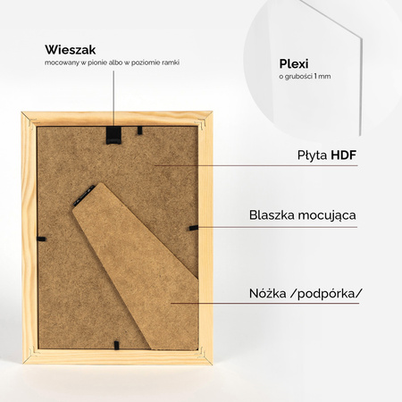 Ramka z drewna surowego na zdjęcia RAW 15x21 cm