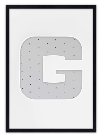 Ramka na zdjęcia LITERKA "G" czarna. Ramka z passe partout o rozmiarze 21x30 cm