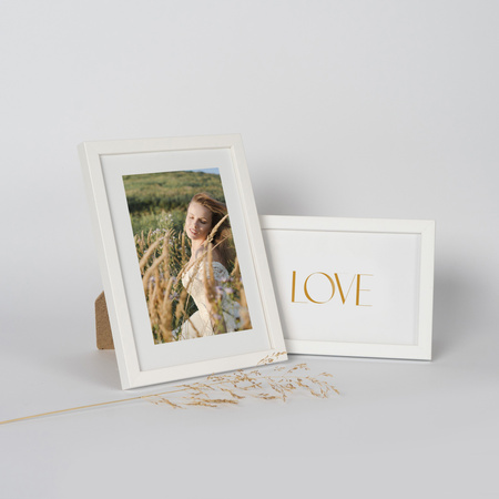 Biała ramka drewniana PINIA 1 13x18 cm