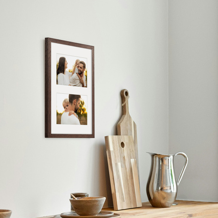 Foto Galeria 21x30 cm brązowa Ramka na 2 zdjęcia 10x15 cm z Passe Partou