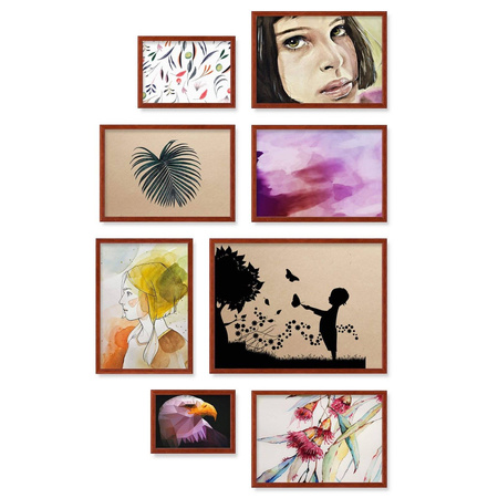 Zestaw brązowych ramek galeria 5 GF0009