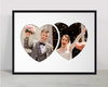 Ramka DWA SERCA 30x40 cm w kolorze czarnym z białym passe partout