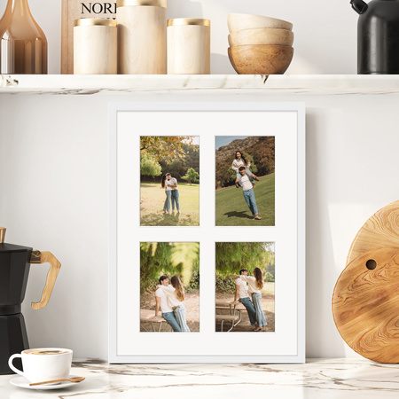Foto Galeria 30x40 cm kolor biały Ramka na 4 zdjęcia 10x15 cm z Passe Partout