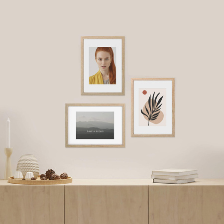 Ramka w kolorze dębowym z passe partout na zdjęcia EXPO 00 13x18 cm (9x13 cm)