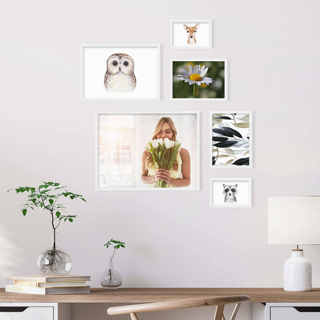 Zestaw białych ramek galeria Pinia 1 GF0010