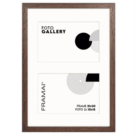 Foto Galeria 21x30 cm brązowa Ramka na 2 zdjęcia 10x15 cm z Passe Partou
