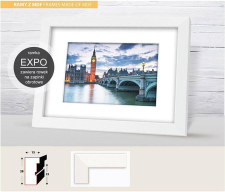 Biała ramka z passe patrout na zdjęcia EXPO 1 20x20 cm (11,5x11,5 cm)