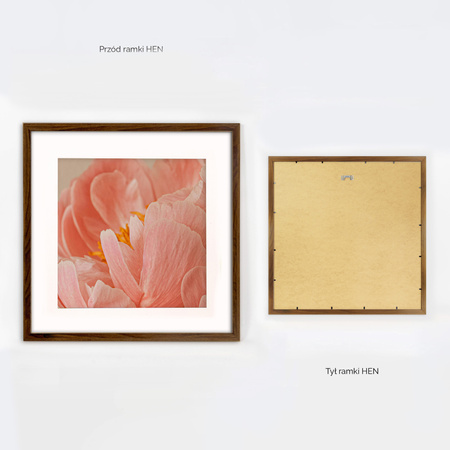 Brązowa ramka na zdjęcia HEN PASS 4 50x50 cm z passe partout (40x40 cm)