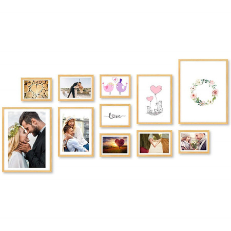 Zestaw naturalnych ramek galeria PINIA 0 GF0005